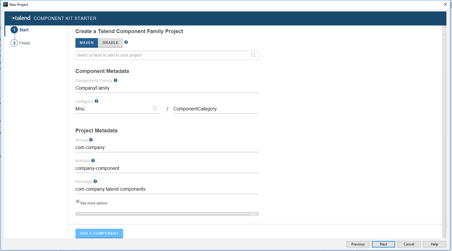 New Talend Project