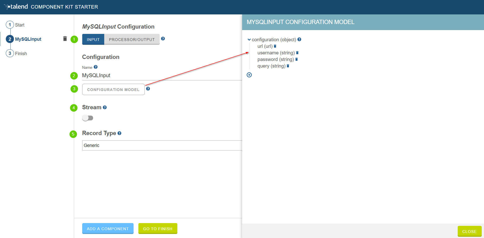 Input configuration