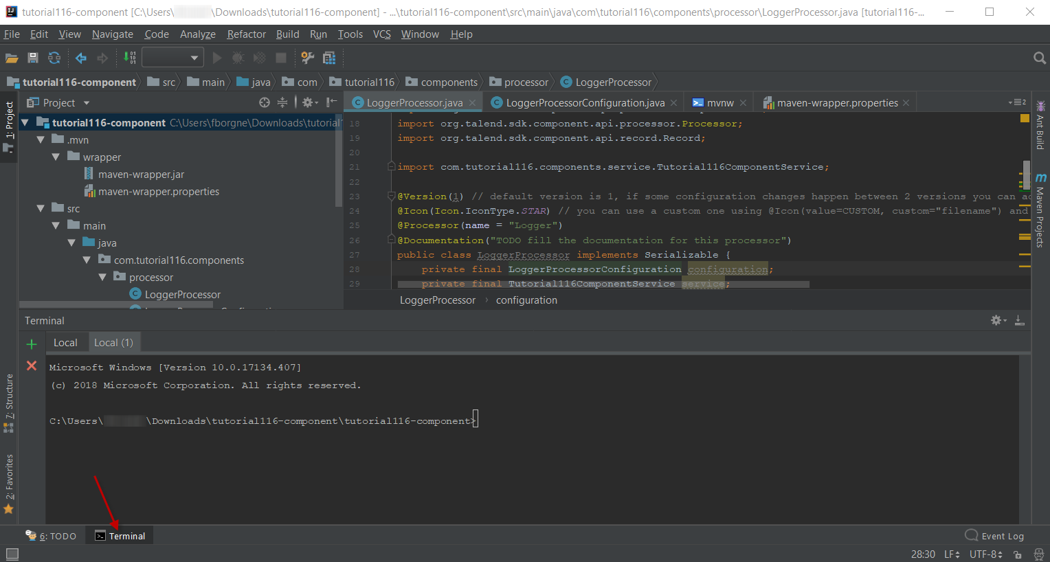 Compile terminal