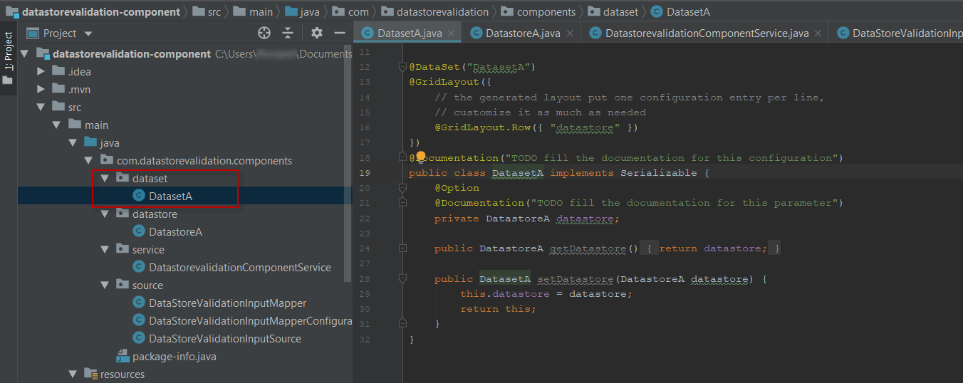 Dataset view